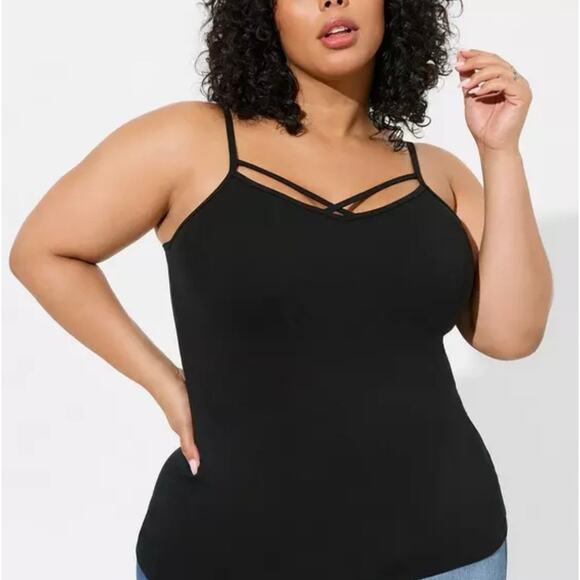 Torrid Black Foxy Strappy Cami Tank Top Size 4/4X/26 NEW - Picture 4 of 9